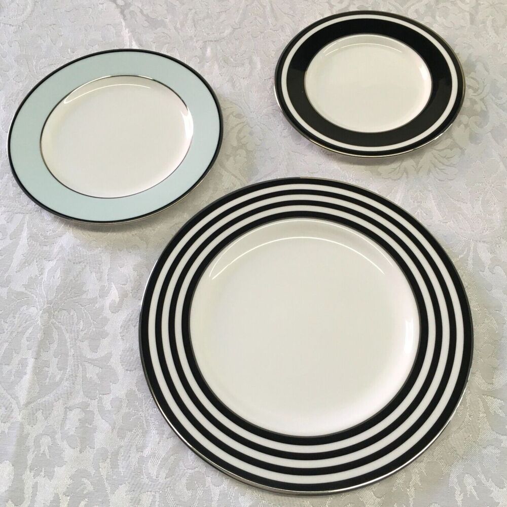 Kate Spade Lenox Plates lot Parker Place Salad, Butter, Saucer, 3 dishes